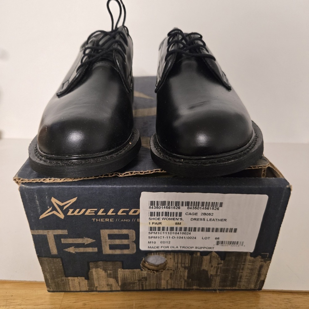 Wellco Women's Oxford Shoes 8 M Black Military School Uniform 2B052 NEW